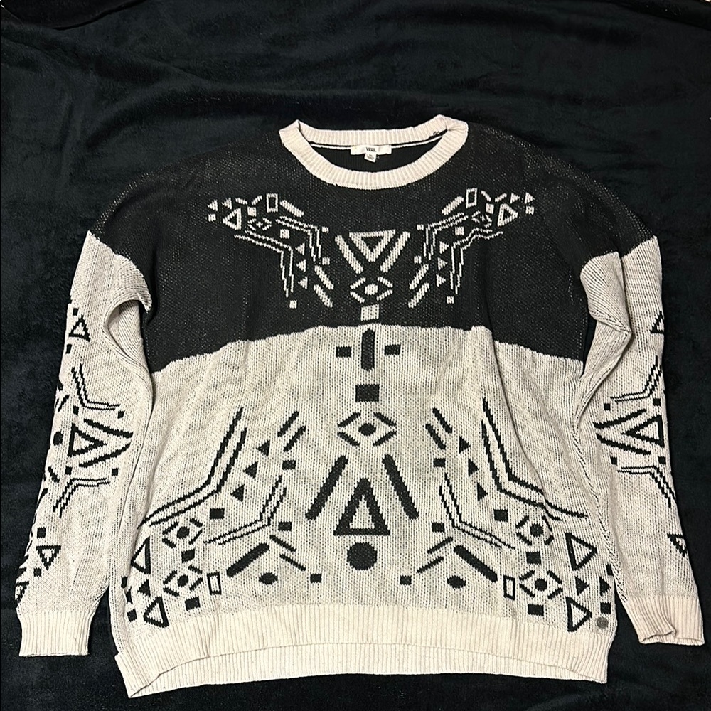 Vans Geometric Black and Cream Sweater